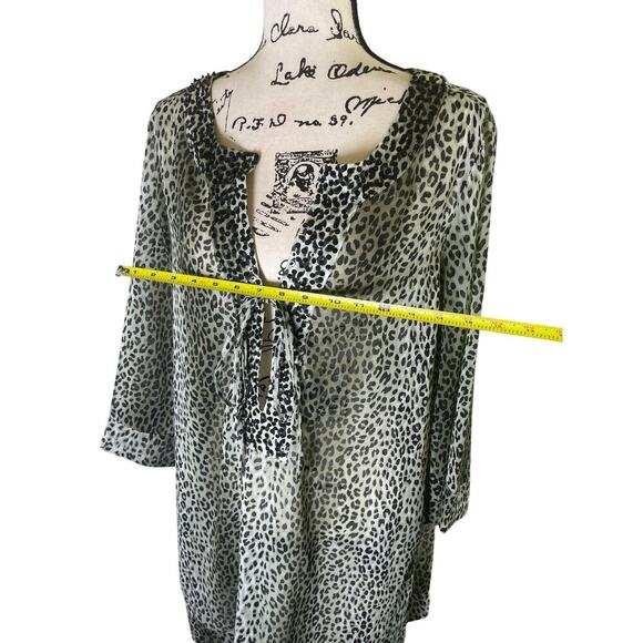 TOMMY BAHAMA SWIM COVER UP TUNIC EMBELLISHED CHEETAH ANIMAL PRINT SZ M BEACHY - Picture 5 of 16